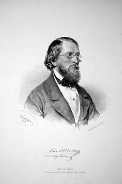 Karl Binder, Lithographie von Josef Kriehuber, 1851
