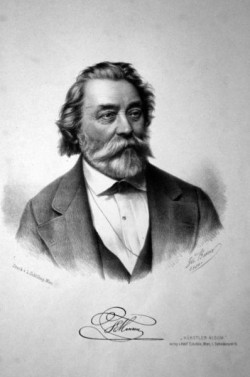 Theophil Hansen, Lithographie von Josef Bauer, 1880<br />Quelle: https://commons.wikimedia.org/wiki/File:Theophil_Hansen_Litho.JPG?uselang=de-at