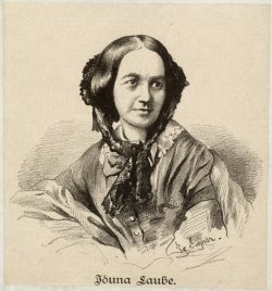 Porträt der Budeus, Iduna [1809-1879], Zeitungslithografie von Ig(naz) Eigner. Darunter Namensfolge: 'Iduna Laube'.<br /> © ÖNB, Bildarchiv Austria, Signatur/Inv-Nr. etc. Pf 1664:D (2) POR MAG; Zitierlink http://data.onb.ac.at/rec/baa8078562